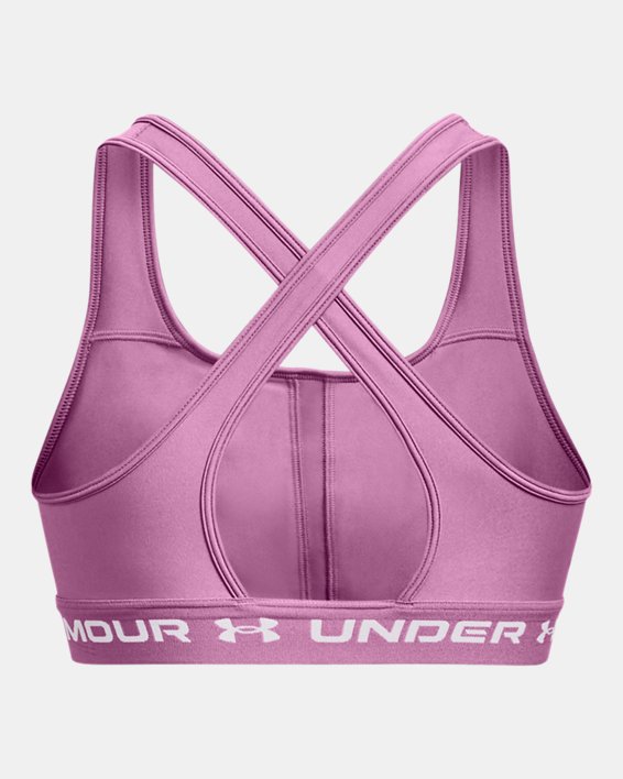 Women's Armour® Mid Crossback Sports Bra in Purple image number 11